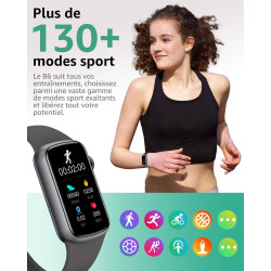 IMFRCHCS Montre Connectée Femme Homme, 1,47'' Smartwatch avec 137+ Modes Sportifs, Fitness Tracker avec Cardiofréquencemètre, So