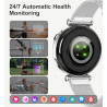 Montre connectée femme avec appel bleutooth, smartwatch ronde 1,27" 41mm pour petit poignet, 3 bracelet, 100 modes sport suivi s