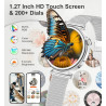 Montre connectée femme avec appel bleutooth, smartwatch ronde 1,27" 41mm pour petit poignet, 3 bracelet, 100 modes sport suivi s