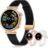 Montre connectée femme avec appel bleutooth, smartwatch ronde 1,27" 41mm pour petit poignet, 3 bracelet, 100 modes sport suivi s
