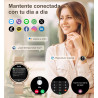 Montre connectée femme avec appel bleutooth, smartwatch ronde 1,27" 41mm pour petit poignet, 3 bracelet, 100 modes sport suivi s