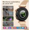 Montre connectée femme avec appel bleutooth, smartwatch ronde 1,27" 41mm pour petit poignet, 3 bracelet, 100 modes sport suivi s