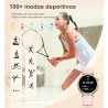 Montre connectée femme avec appel bleutooth, smartwatch ronde 1,27" 41mm pour petit poignet, 3 bracelet, 100 modes sport suivi s