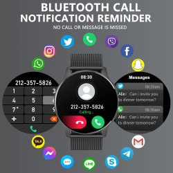 Montre connectée femme avec appel bleutooth assistants ai 1.32" smartwatch spo2 fréquence cardiaque sommeil lecteur musique podo