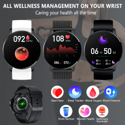 Montre connectée femme avec appel bleutooth assistants ai 1.32" smartwatch spo2 fréquence cardiaque sommeil lecteur musique podo