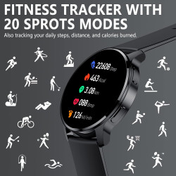 Montre connectée femme avec appel bleutooth assistants ai 1.32" smartwatch spo2 fréquence cardiaque sommeil lecteur musique podo