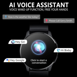 Montre connectée femme avec appel bleutooth assistants ai 1.32" smartwatch spo2 fréquence cardiaque sommeil lecteur musique podo