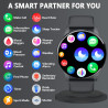 Montre connectée femme avec appel bleutooth assistants ai 1.32" smartwatch spo2 fréquence cardiaque sommeil lecteur musique podo