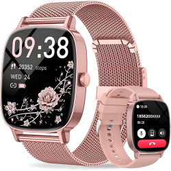 coioc Montre connectée Femme avec Fonction téléphonique, écran HD 1,85 Pouces, 120+ Modes Sportifs, détection fréquence Cardiaqu