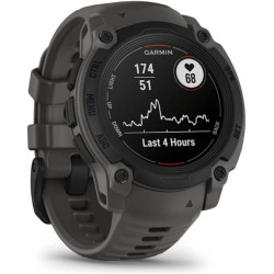 Garmin Instinct E - Montre GPS Robuste et connectée – Noir avec Bracelet Gris Charbon – Boîtier 40 mm