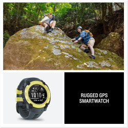Garmin Instinct E - Montre GPS Robuste et connectée – Citron avec Bracelet Bleu crépuscule – Boîtier 40 mm