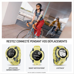 Garmin Instinct E - Montre GPS Robuste et connectée – Citron Vert avec Bracelet Citron Vert – Boîtier 45 mm