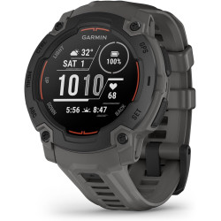 Garmin Instinct E - Montre GPS Robuste et connectée – Noir avec Bracelet Gris Charbon – Boîtier 45 mm