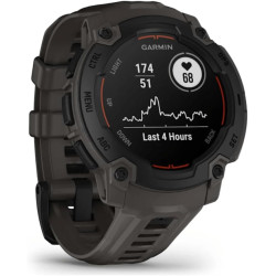 Garmin Instinct E - Montre GPS Robuste et connectée – Noir avec Bracelet Gris Charbon – Boîtier 45 mm