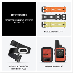 Garmin Instinct E - Montre GPS Robuste et connectée – Noir avec Bracelet Gris Charbon – Boîtier 45 mm