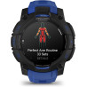 Garmin Instinct 3, AMOLED (édition limitée) - Montre GPS Robuste et connectée – Noire avec Bracelet Bleu électrique – Boîtier 45