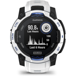 Garmin instinct 3 gps 45mm smartwatch, solar, blancstone