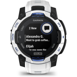 Garmin instinct 3 gps 45mm smartwatch, solar, blancstone