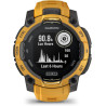 Garmin Instinct 3, Solar - Montre GPS connectée et Robuste avec écran Solaire – Jaune avec Bracelet Silicone Jaune Or/Gris – Boî