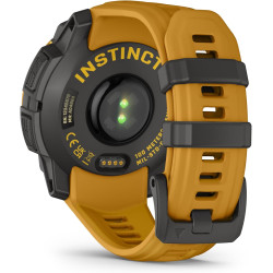 Garmin Instinct 3, Solar - Montre GPS connectée et Robuste avec écran Solaire – Jaune avec Bracelet Silicone Jaune Or/Gris – Boî