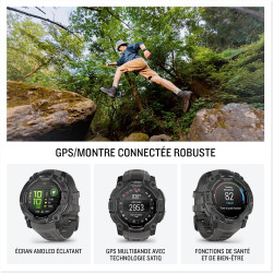 Garmin instinct 3,50mm,amoled,noir bezel with charcoal band