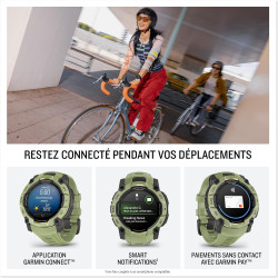 Garmin Instinct 3, AMOLED (édition limitée)- Montre GPS Robuste et connectée – Vert Sauge avec Bracelet Silicone Vert Sauge – Bo