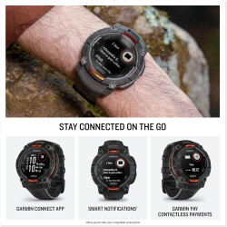 Garmin instinct 3 gps 45mm smartwatch, solar, noir