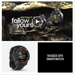 Garmin instinct 3 gps 45mm smartwatch, solar, noir