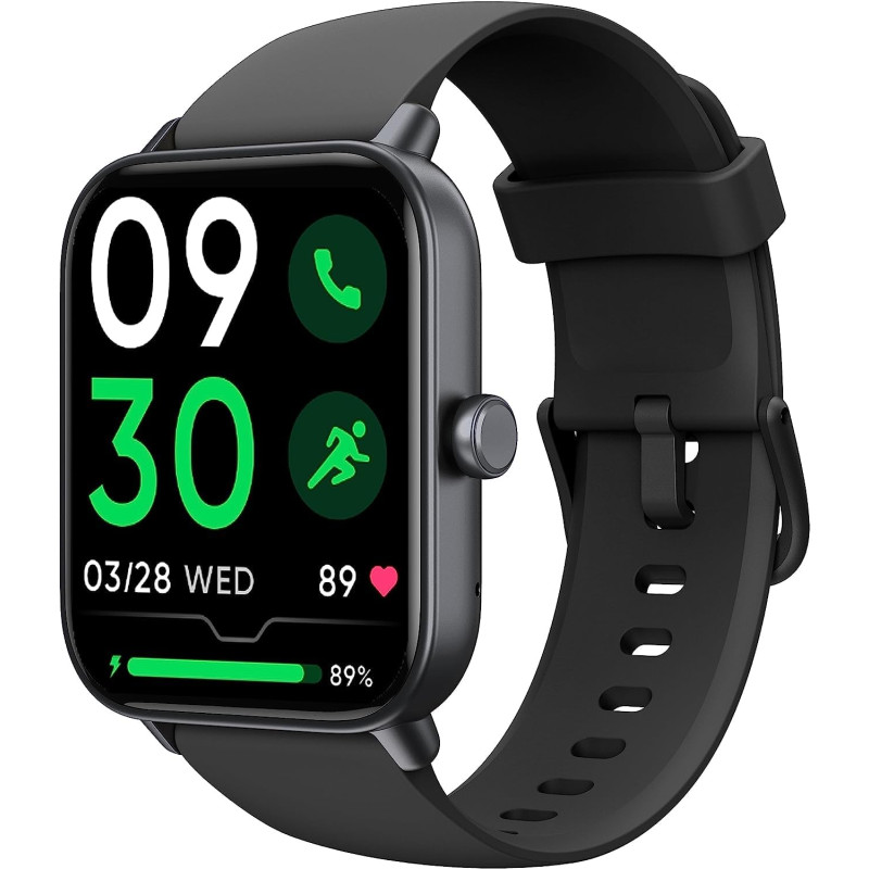 Kalinco montre connectée femme homme avec alexa intégré, 1,8" smartwatch avec appel bleutooth, podometre/fréquence cardiaque/som