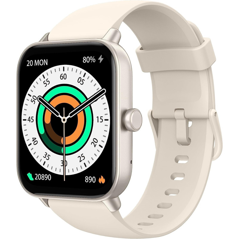 Kalinco montre connectée femme homme avec alexa intégré, 1,8" smartwatch avec appel bleutooth, podometre/fréquence cardiaque/som