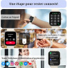 Kalinco montre connectée femme homme avec alexa intégré, 1,8" smartwatch avec appel bleutooth, podometre/fréquence cardiaque/som