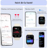 Kalinco montre connectée femme homme avec alexa intégré, 1,8" smartwatch avec appel bleutooth, podometre/fréquence cardiaque/som