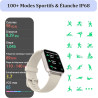 Kalinco montre connectée femme homme avec alexa intégré, 1,8" smartwatch avec appel bleutooth, podometre/fréquence cardiaque/som