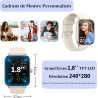 Kalinco montre connectée femme homme avec alexa intégré, 1,8" smartwatch avec appel bleutooth, podometre/fréquence cardiaque/som