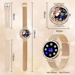 Vicloon montre connectée femmes avec appel bleutooth, 1.19'' smartwatch intégré avec moniteur de spo2/fréquence cardiaque/sommei