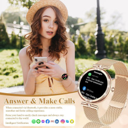Vicloon montre connectée femmes avec appel bleutooth, 1.19'' smartwatch intégré avec moniteur de spo2/fréquence cardiaque/sommei