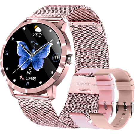 Montre Connectée Homme Femme,Smartwatch Compatible Samsung Huawei Xiaomi Android iOS Podometre Montre Sport Cardiofrequencemetre