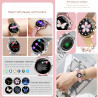 Montre Connectée Homme Femme,Smartwatch Compatible Samsung Huawei Xiaomi Android iOS Podometre Montre Sport Cardiofrequencemetre