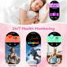 Montre Connectée Femme avec Appels, 123 Modes Sportifs, IP68 Montre Femme Connectée, Visionneuse de Sommeil, Suivi du Cycle Mens