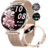 SUNKTA Montre Connectée Femme Léger avec Ultra-Mince 1.43'' Écran Courbé AMOLED Appels Podómetro/Fréquence Cardiaque 100+ Modes 