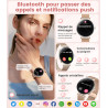 SUNKTA Montre Connectée Femme Léger avec Ultra-Mince 1.43'' Écran Courbé AMOLED Appels Podómetro/Fréquence Cardiaque 100+ Modes 