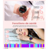 SUNKTA Montre Connectée Femme Léger avec Ultra-Mince 1.43'' Écran Courbé AMOLED Appels Podómetro/Fréquence Cardiaque 100+ Modes 