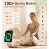 Iaret montre connectée femme avec appel bleutooth, 1,85" hd smartwatch, 100+ sportifs, moniteur de sommeil cardiofréquencemètre,