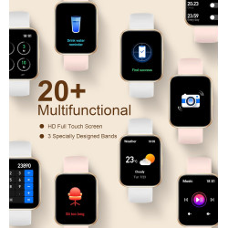 Iaret montre connectée femme avec appel bleutooth, 1,85" hd smartwatch, 100+ sportifs, moniteur de sommeil cardiofréquencemètre,