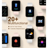 Iaret montre connectée femme avec appel bleutooth, 1,85" hd smartwatch, 100+ sportifs, moniteur de sommeil cardiofréquencemètre,