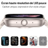 Montre Connectée Homme Femme - Appels Entrants/Sortants - Écran Tactile HD 1,83"Suivi d'activité avec Fréquence Cardiaque, Somme