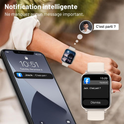Montre Connectée Homme Femme - Appels Entrants/Sortants - Écran Tactile HD 1,83"Suivi d'activité avec Fréquence Cardiaque, Somme