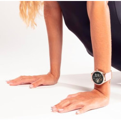 LOTUS Smartwatch Homme Femme - Montre Connectée Unisexe Bracelet Silicone Rose - Étanche IP65 - Commande Vocale IA, Musique, Pod