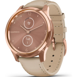 Garmin Vivomove Montre Intelligente Hybride de Luxe avec de véritables Aiguilles et écrans tactiles colorés cachés, Or Rose avec