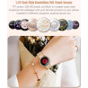 Or Rose Smartwatch pour Femmes Écran Couleur 1,27 Tracker d’Activité Étanche, Moniteur de Fréquence Cardiaque et Sommeil, Compat